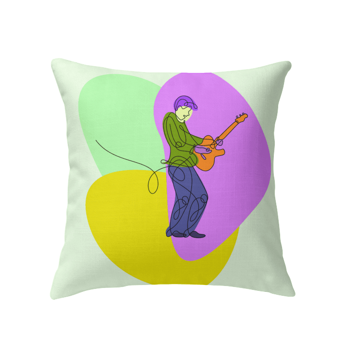 Man With An Electric Guitar Indoor Pillow - Beyond T-shirts