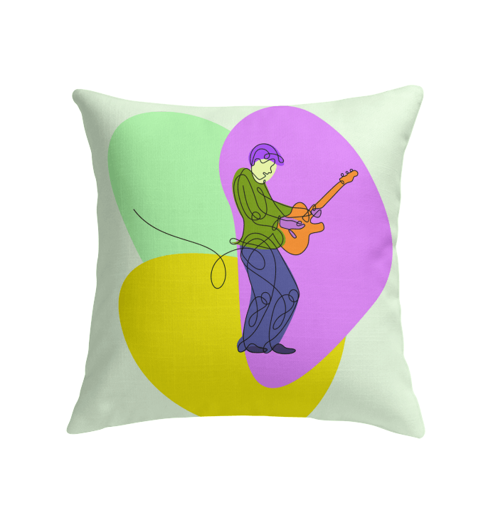 Man With An Electric Guitar Indoor Pillow - Beyond T-shirts
