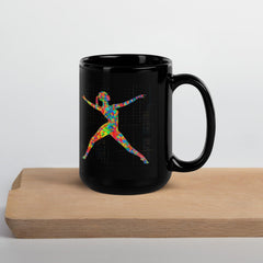 Melodic Balletic Attire Black Glossy Mug on kitchen counter