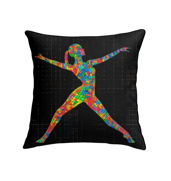 Sophisticated indoor pillow featuring melodic balletic attire motif for elegance.