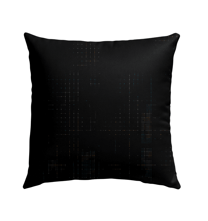 Detailed view highlighting the intricate patterns of the Melodic Balletic Attire Outdoor Pillow.