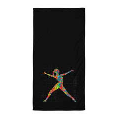 Luxurious absorbent towel designed for ballet attire, featuring a unique balletic design.