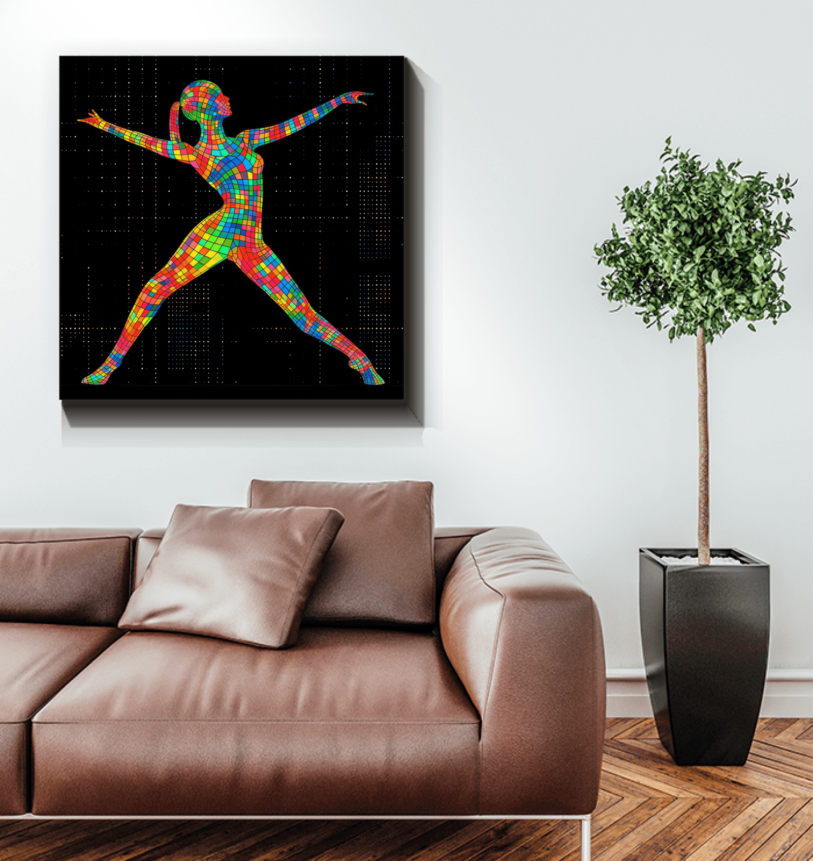 Melodic ballet attire depicted on wrapped canvas.