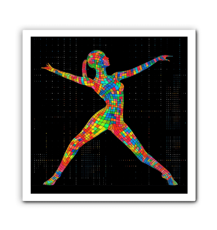 Artistic rendition of ballet attire on canvas.