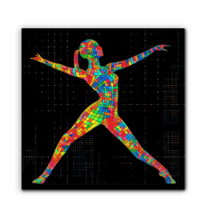 Dance-themed canvas art in melodic attire.