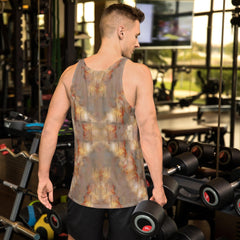 Stylish men's tank top with Melodic Masterpiece print, ideal for casual wear.