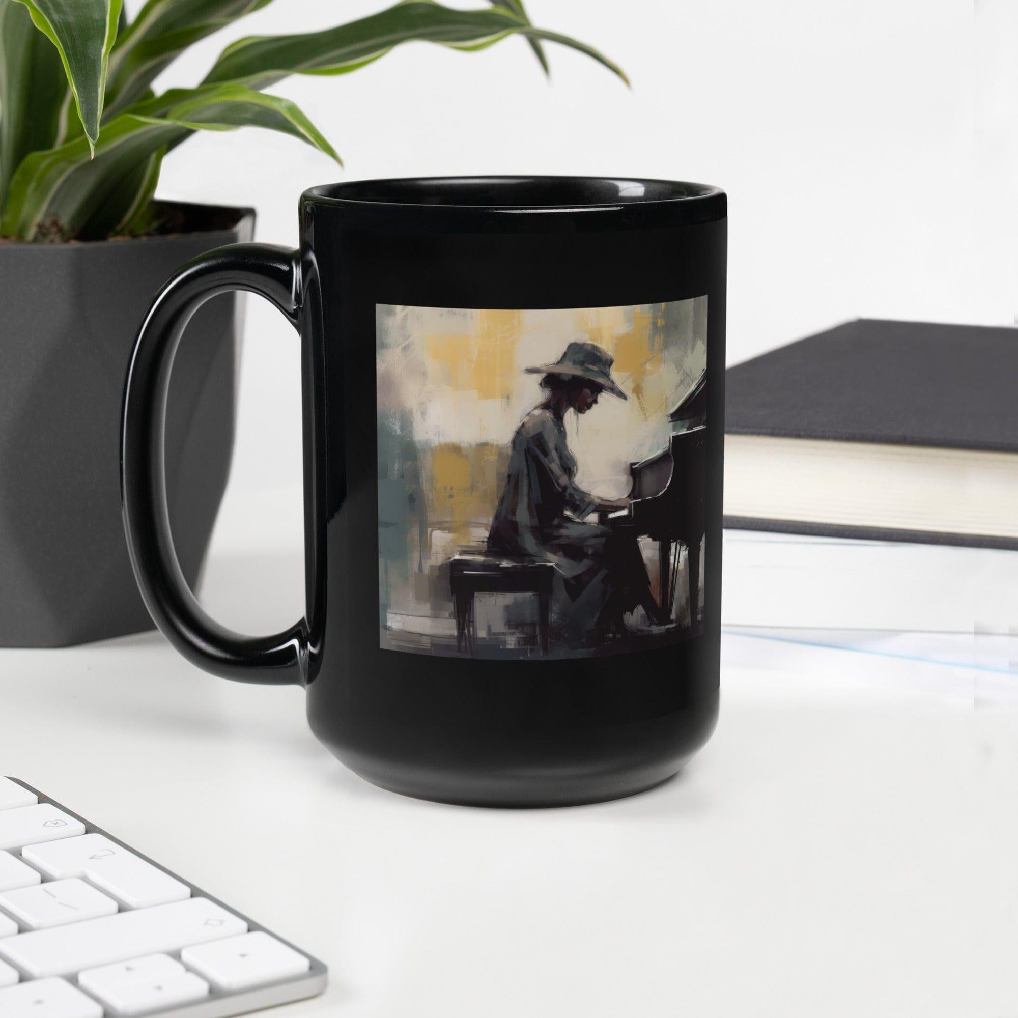 Melodic Mirage Black Glossy Mug - Beyond T-shirts