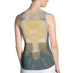 Close-up of Melodic Mirage Tank Top showcasing the detailed sublimation print.