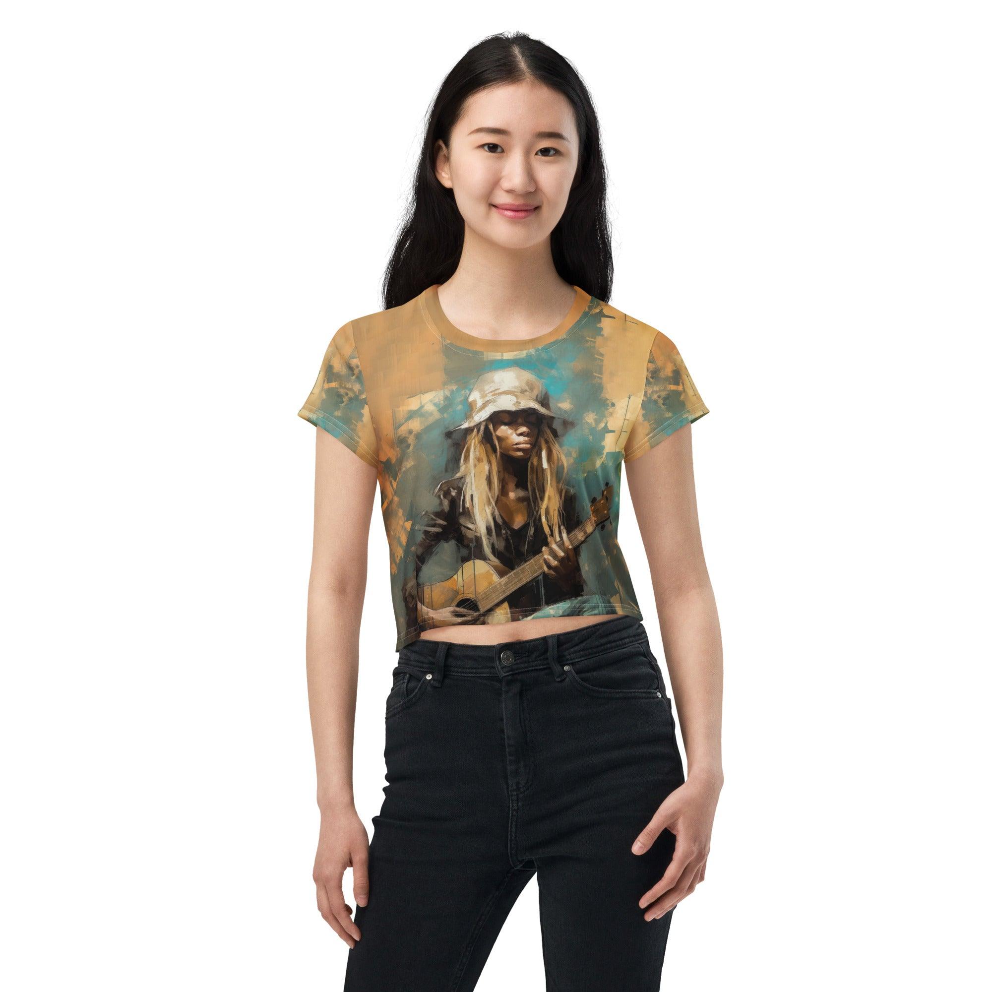 Melodic Movements All-Over Print Crop Tee - Beyond T-shirts