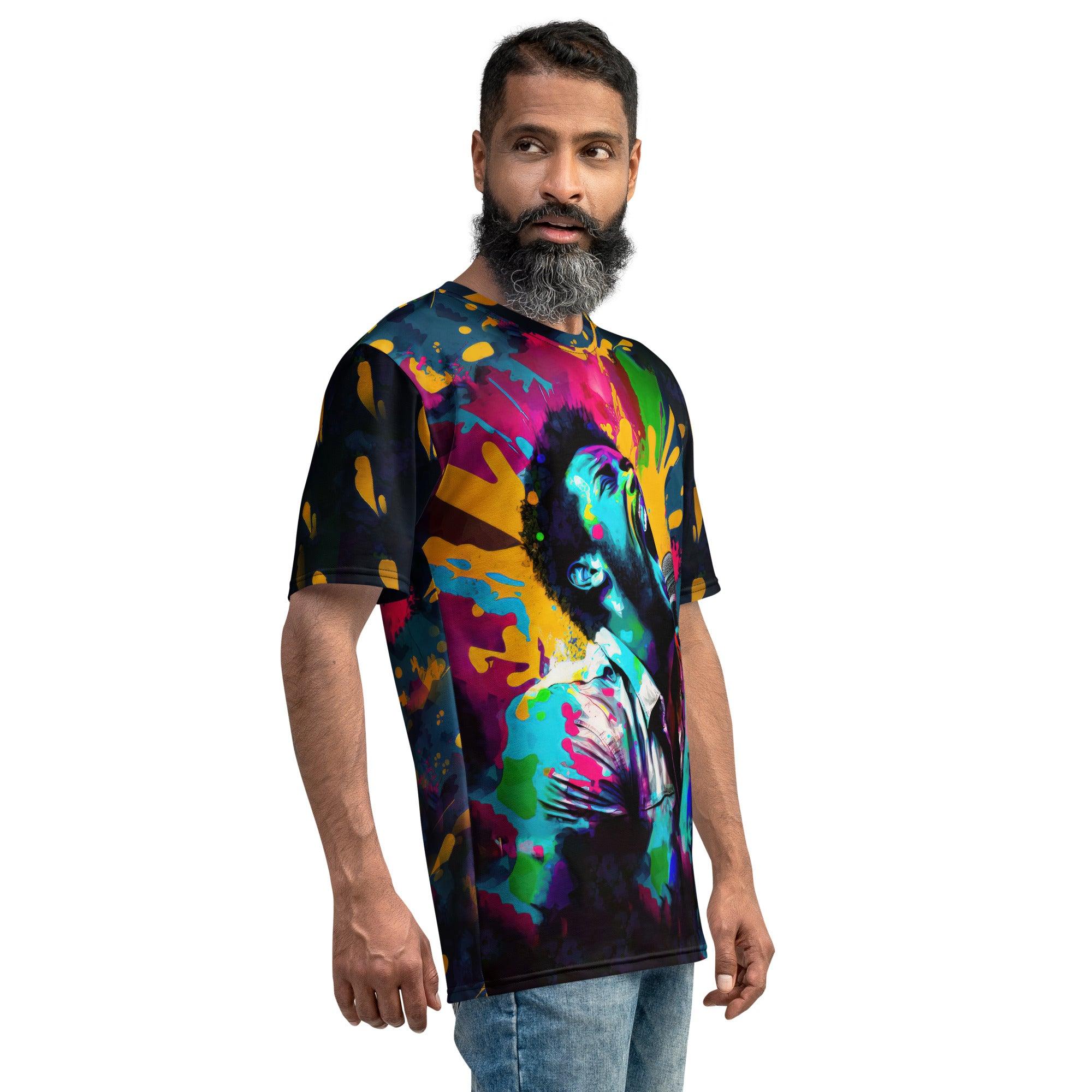 Melodic notes illuminate art men's t-shirt - Beyond T-shirts