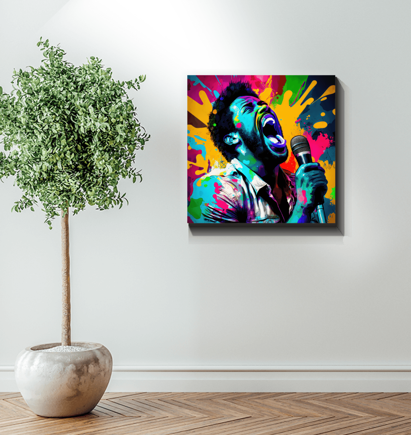 Melodic Notes Illuminate Art Wrapped Canvas - Beyond T-shirts