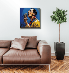 Bright and airy study room adorned with Melodies Transport Us Wrapped Canvas.