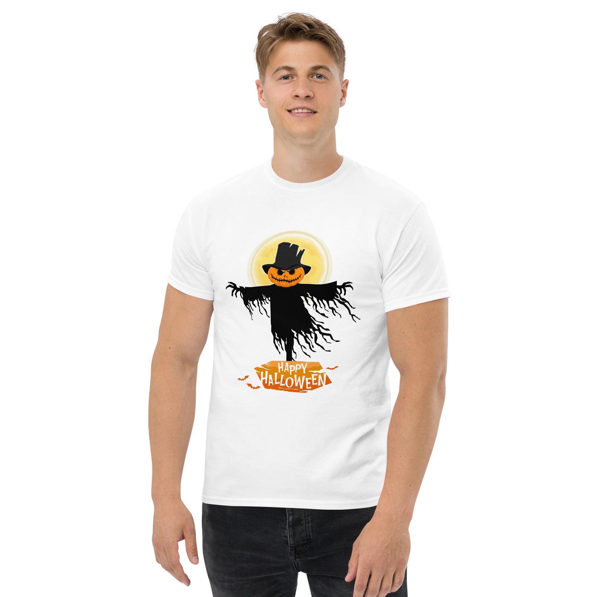 Ghostly Gathering: Men's Classic Halloween Tee - Beyond T-shirts