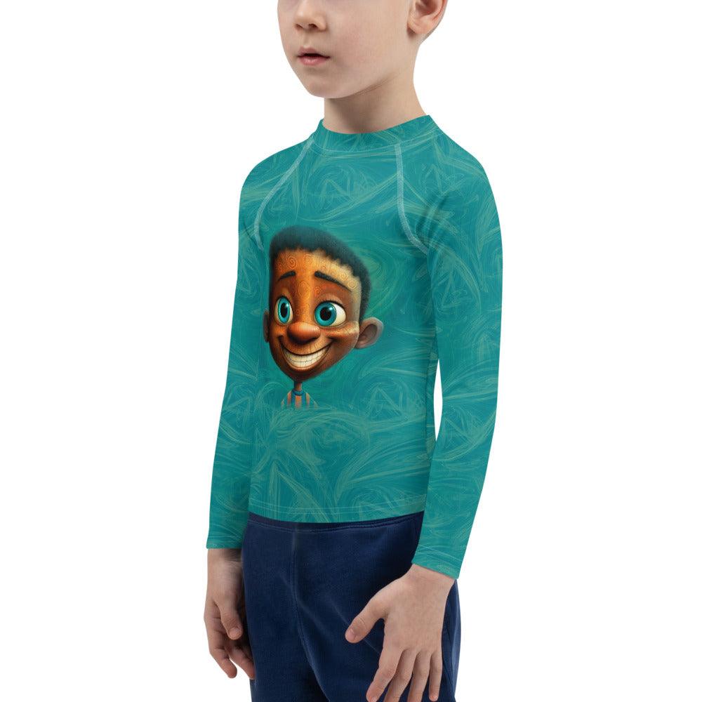 Mesmerizing Fairy Vision Rash Guard on hanger.