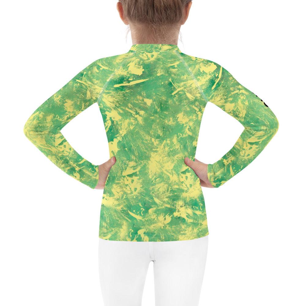 Close-up of 'Mischief In Their Eyes' Rash Guard fabric.