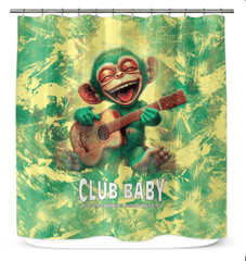 Playful eyes pattern on 'Mischief in Their Eyes' shower curtain.