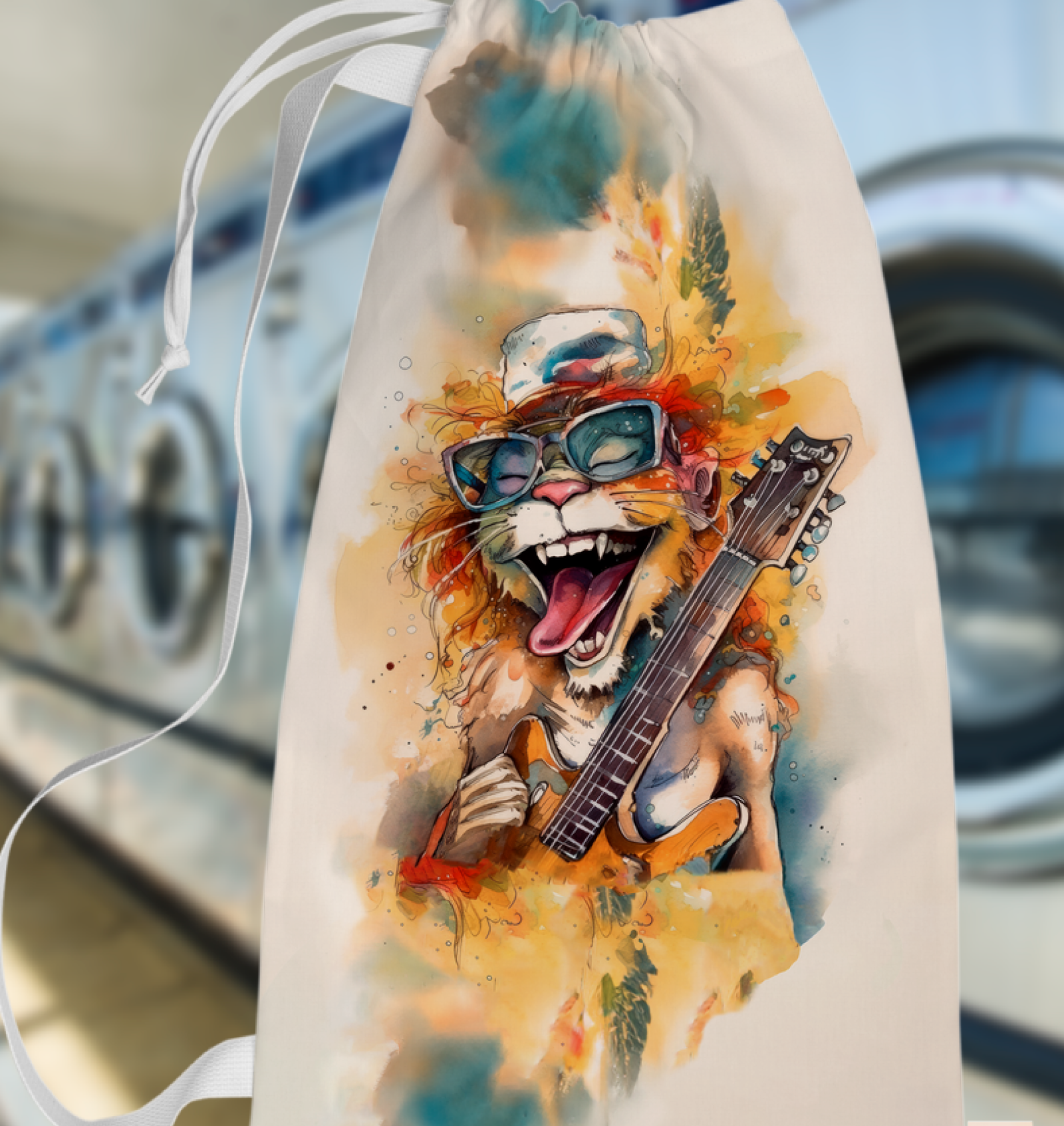 Melodic Mischief Musical Caricature Laundry Bag