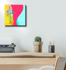 Boy Playing Guitar 2 Wrapped Canvas - Beyond T-shirts