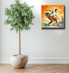 Surfing 1 05 Wrapped Canvas - Beyond T-shirts