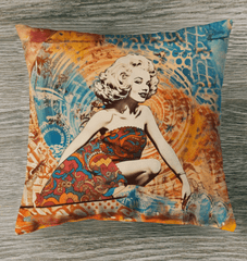 Elegant outdoor pillow featuring the Surfing 5 03 surf design, ideal for adding coastal vibes to your garden seating.
