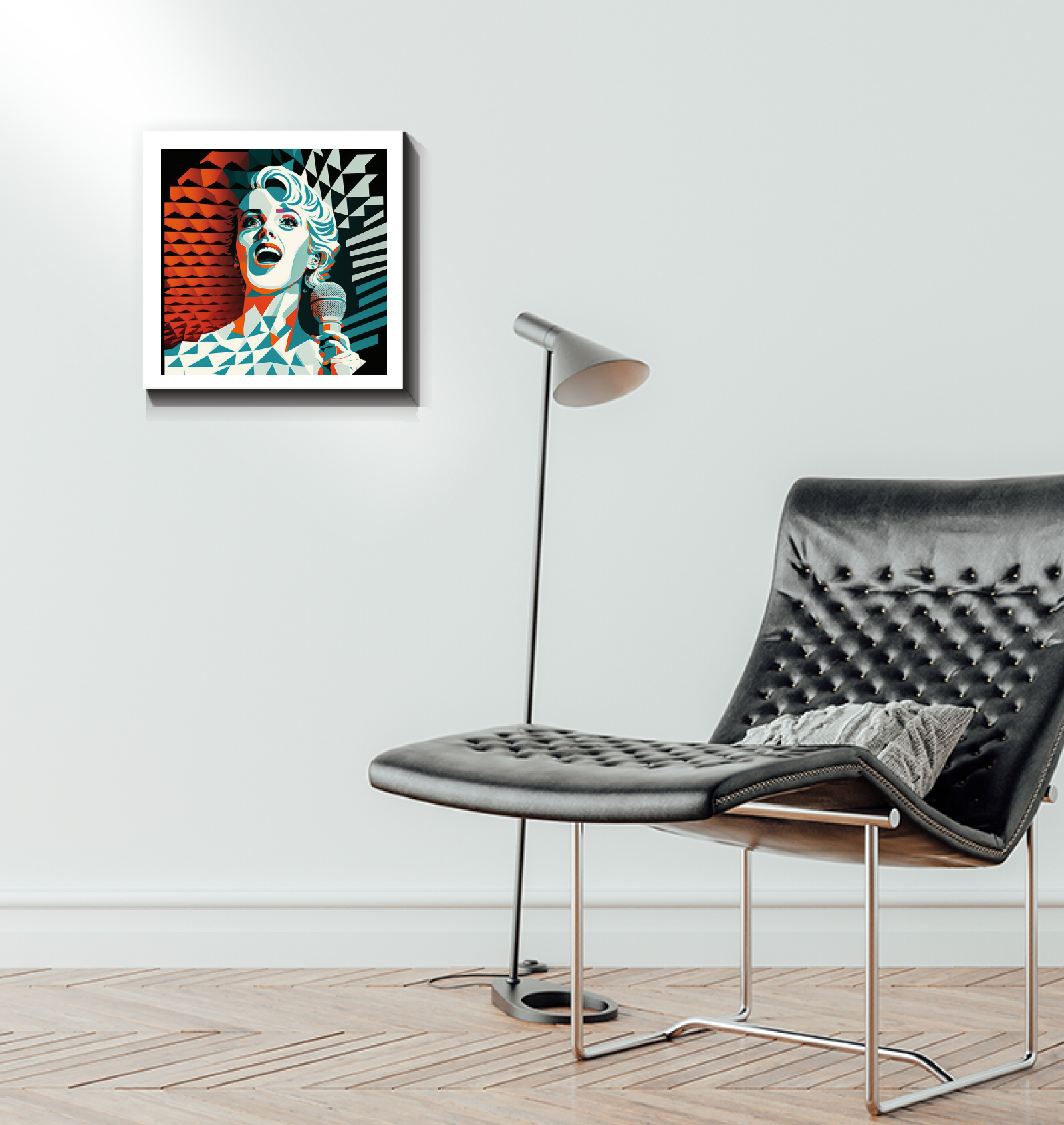 Retro music themed wrapped canvas art