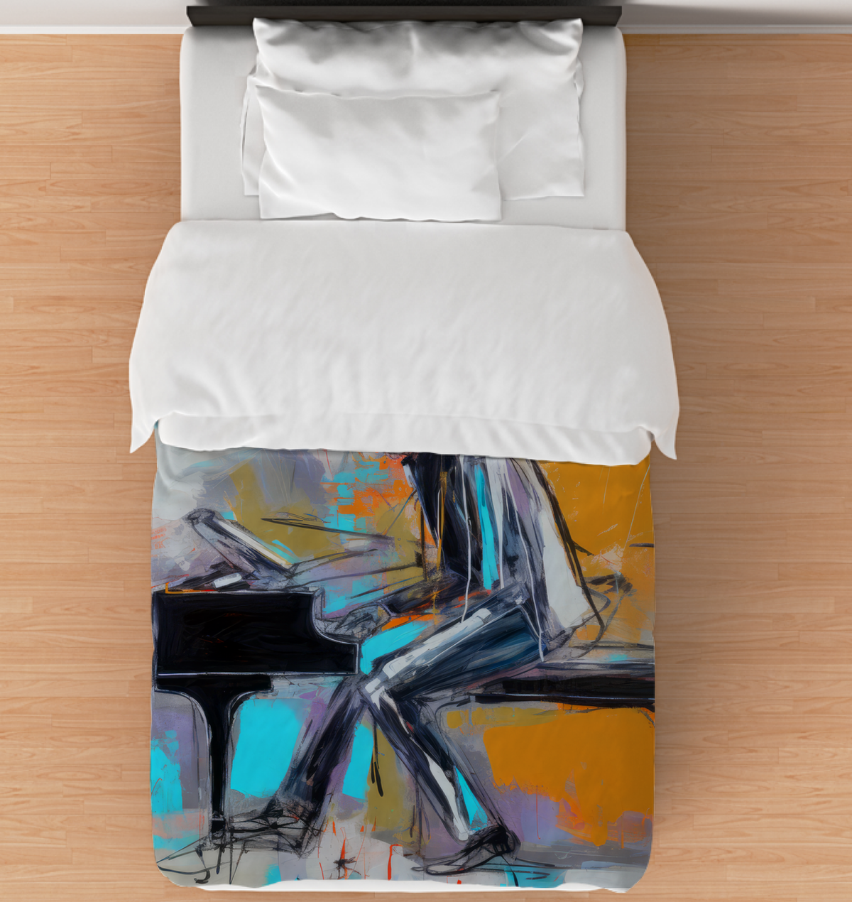 Wave Whisper Comforter showcasing its serene ocean-inspired design.
