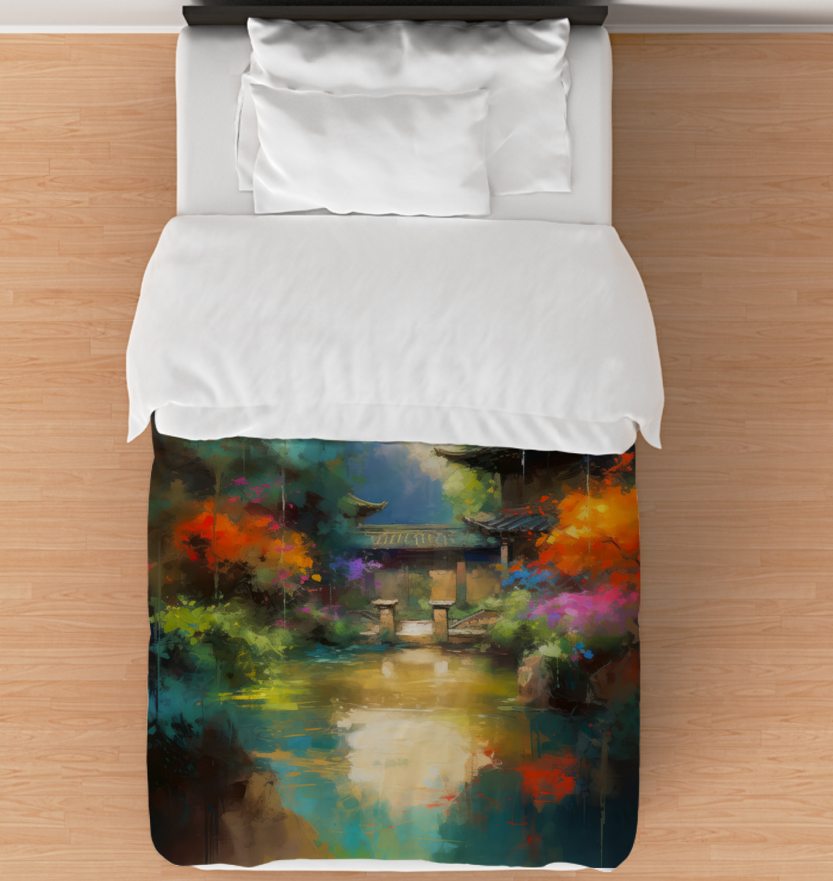 Tranquil Sunset Landscape Duvet Cover