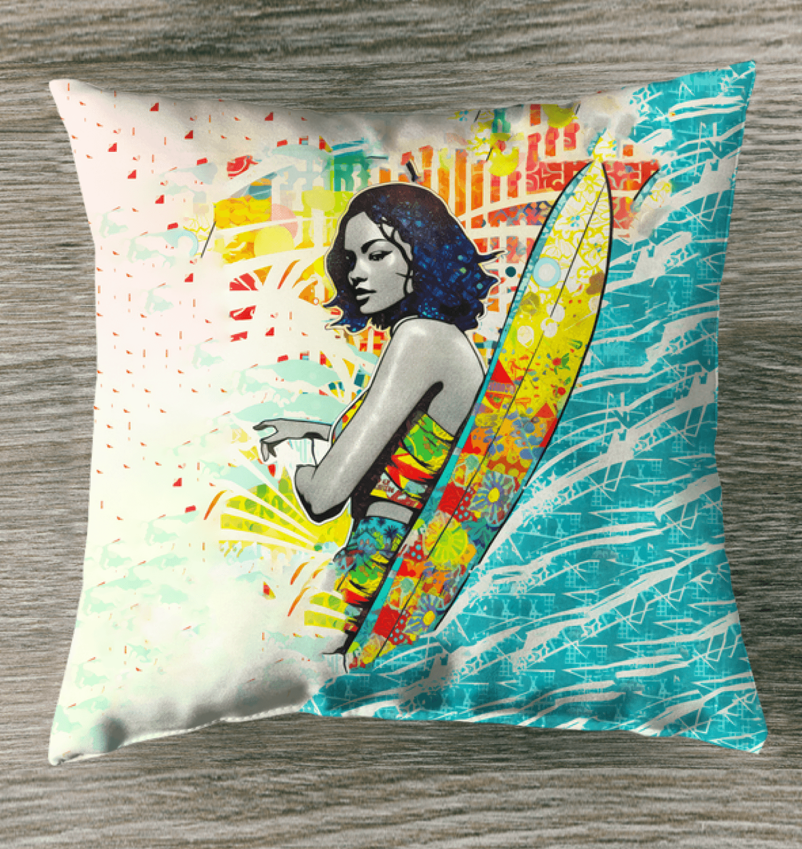Surfing 1 48 Outdoor Pillow - Beyond T-shirts