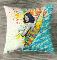 Surfing 1 48 Outdoor Pillow - Beyond T-shirts