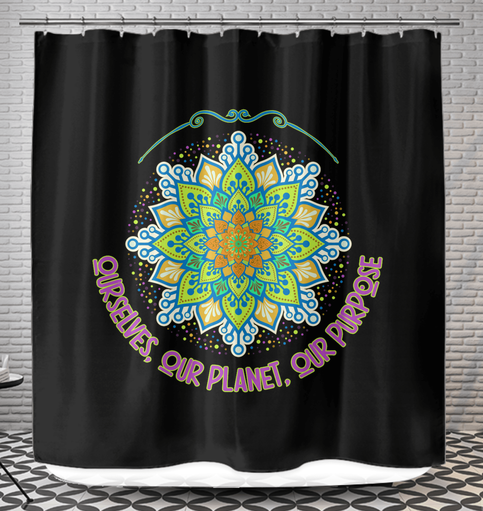 Floral Mandala Shower Curtain - Beyond T-shirts