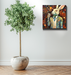 Bunny's Cozy Meadow Wrapped Canvas