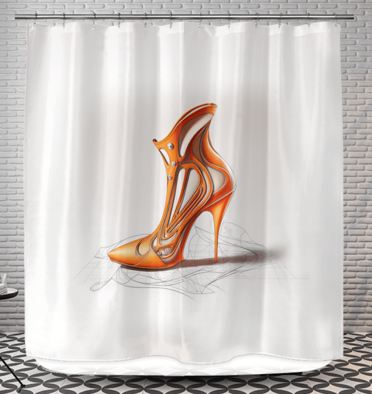 FuturFlux Futuristic Shoe Shower Curtain - Beyond T-shirts