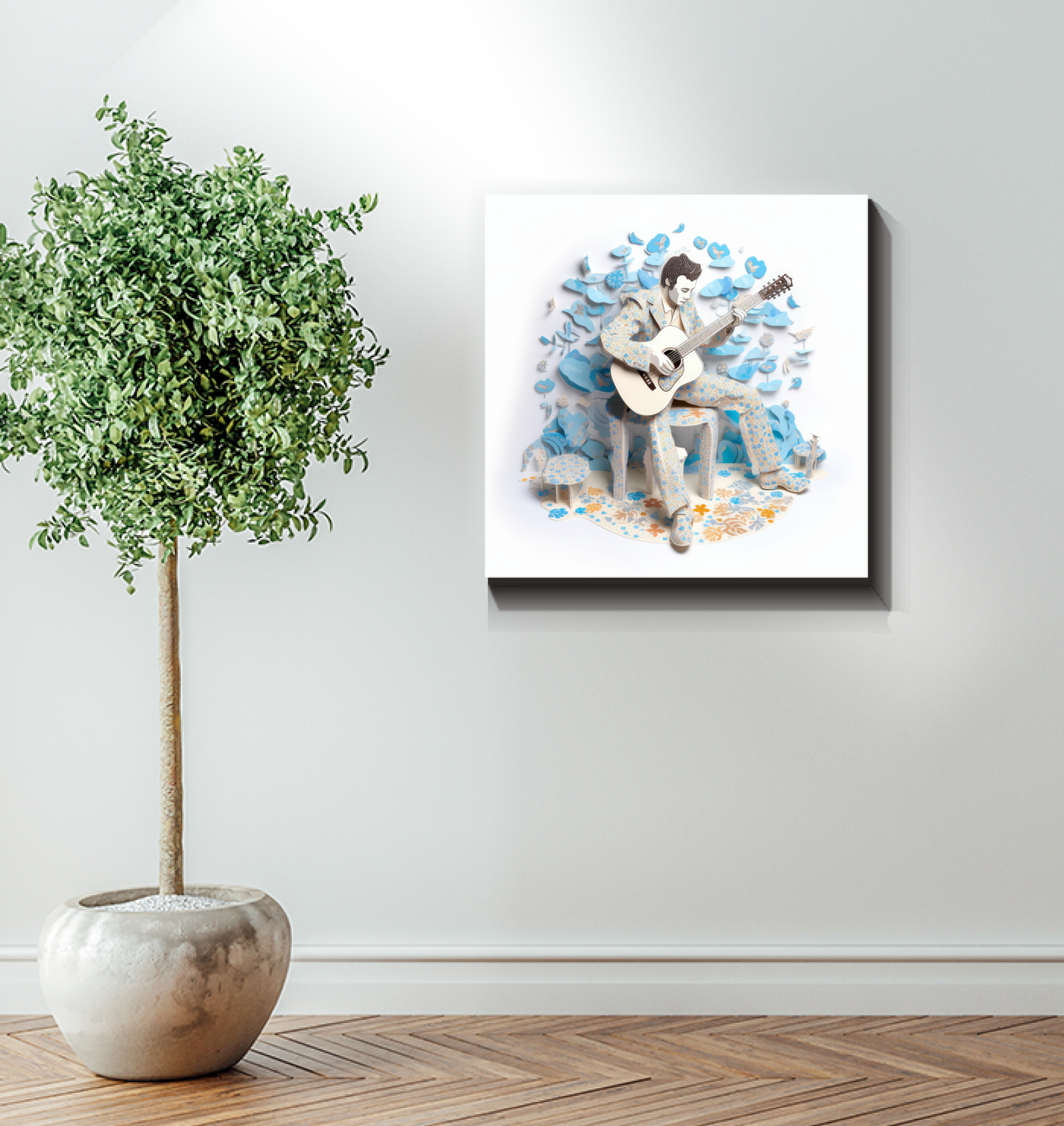Wall Art Featuring Fluttering Feathers on Canvas