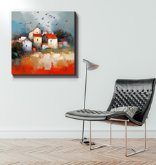 Tranquil Sunset Landscape Wrapped Canvas