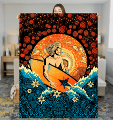 Wave Rider Sherpa Throw Blanket - Beyond T-shirts