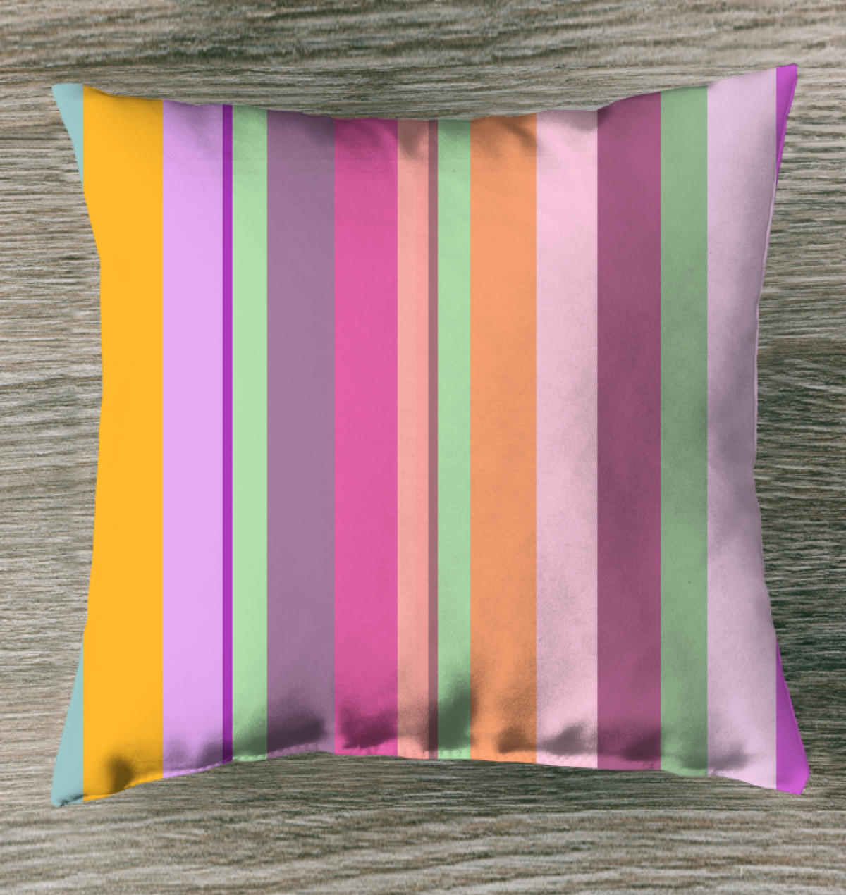 Durable and colorful Summer Stripes Pillow for outdoor decor