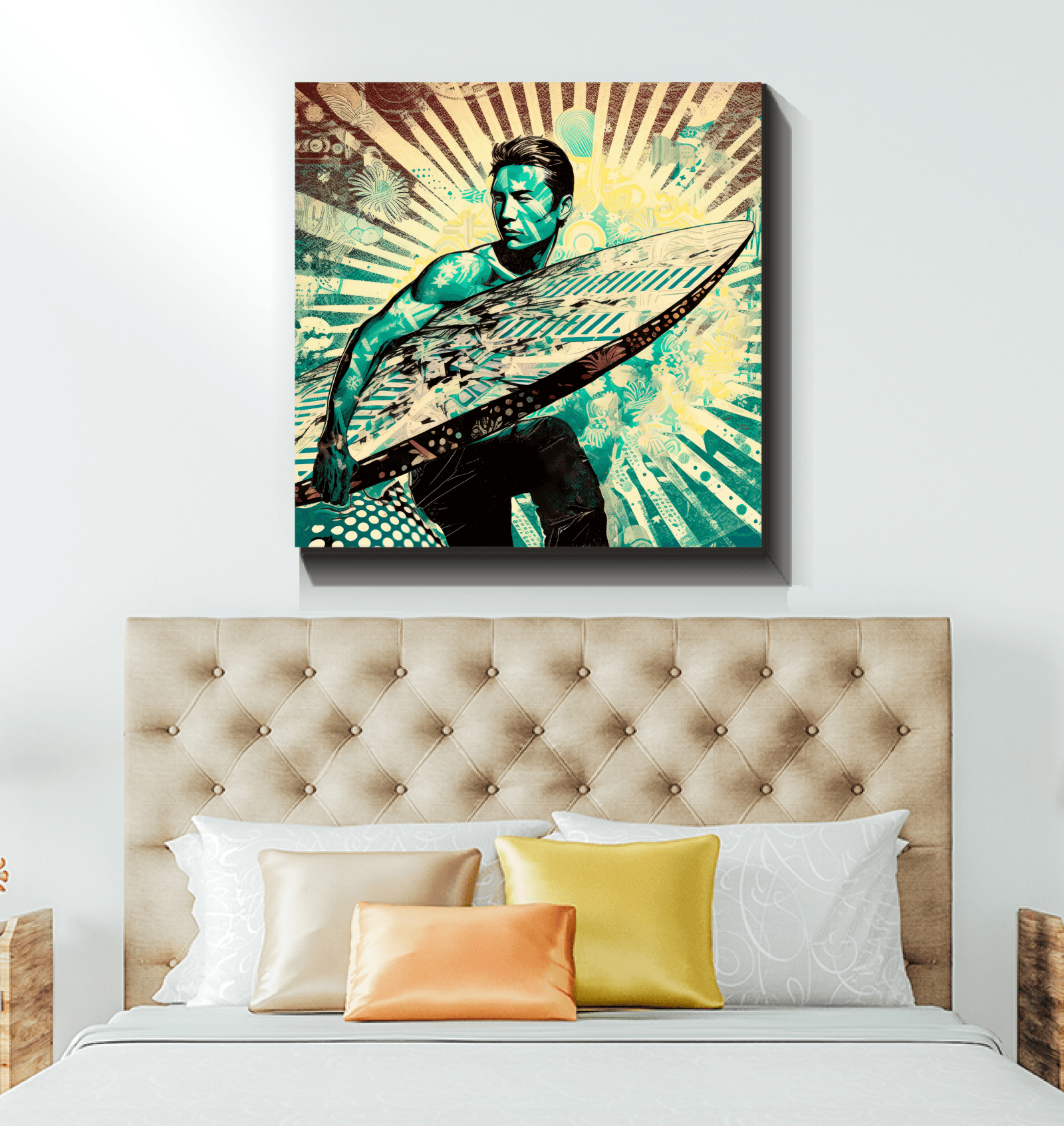 Sunset Surfing Dreams Canvas Art - Beyond T-shirts