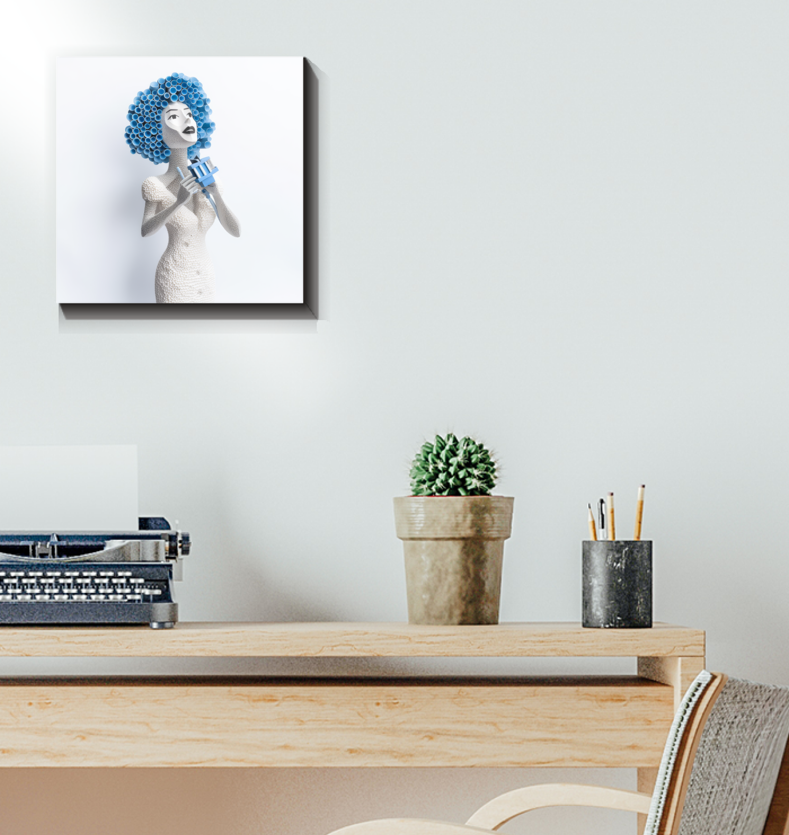 5 Inch Vintage Aviary Artwork on Canvas