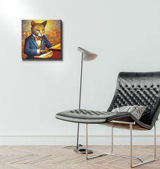 Cat's Dreamy Moonlight Wrapped Canvas