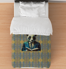 Cozy Panda Dreams Duvet Cover on a neatly made bed