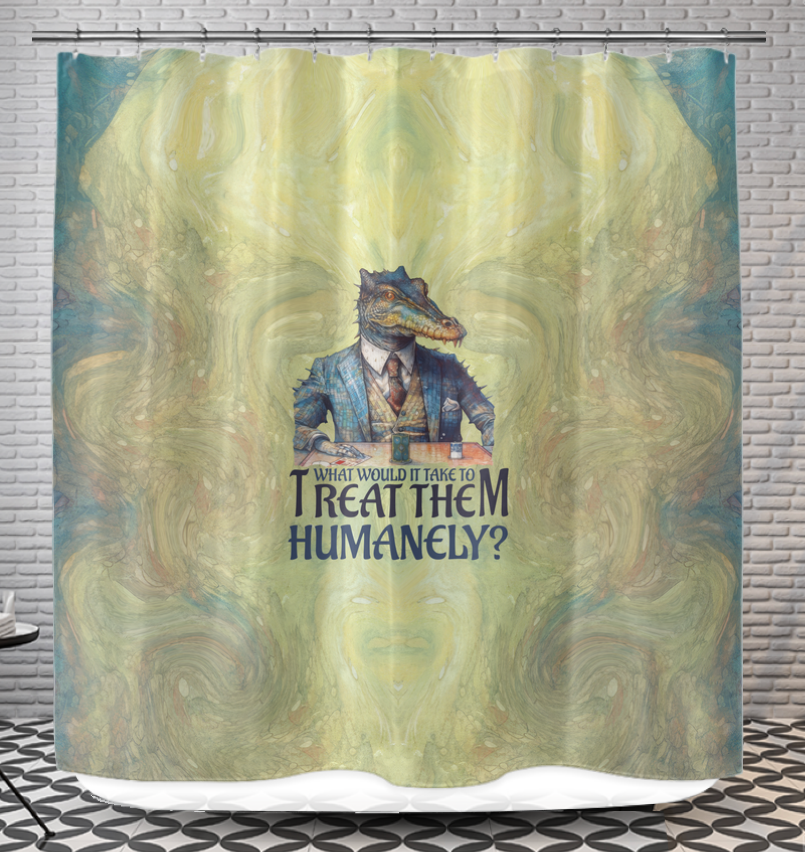 Bathroom Curtain with Jungle Theme.