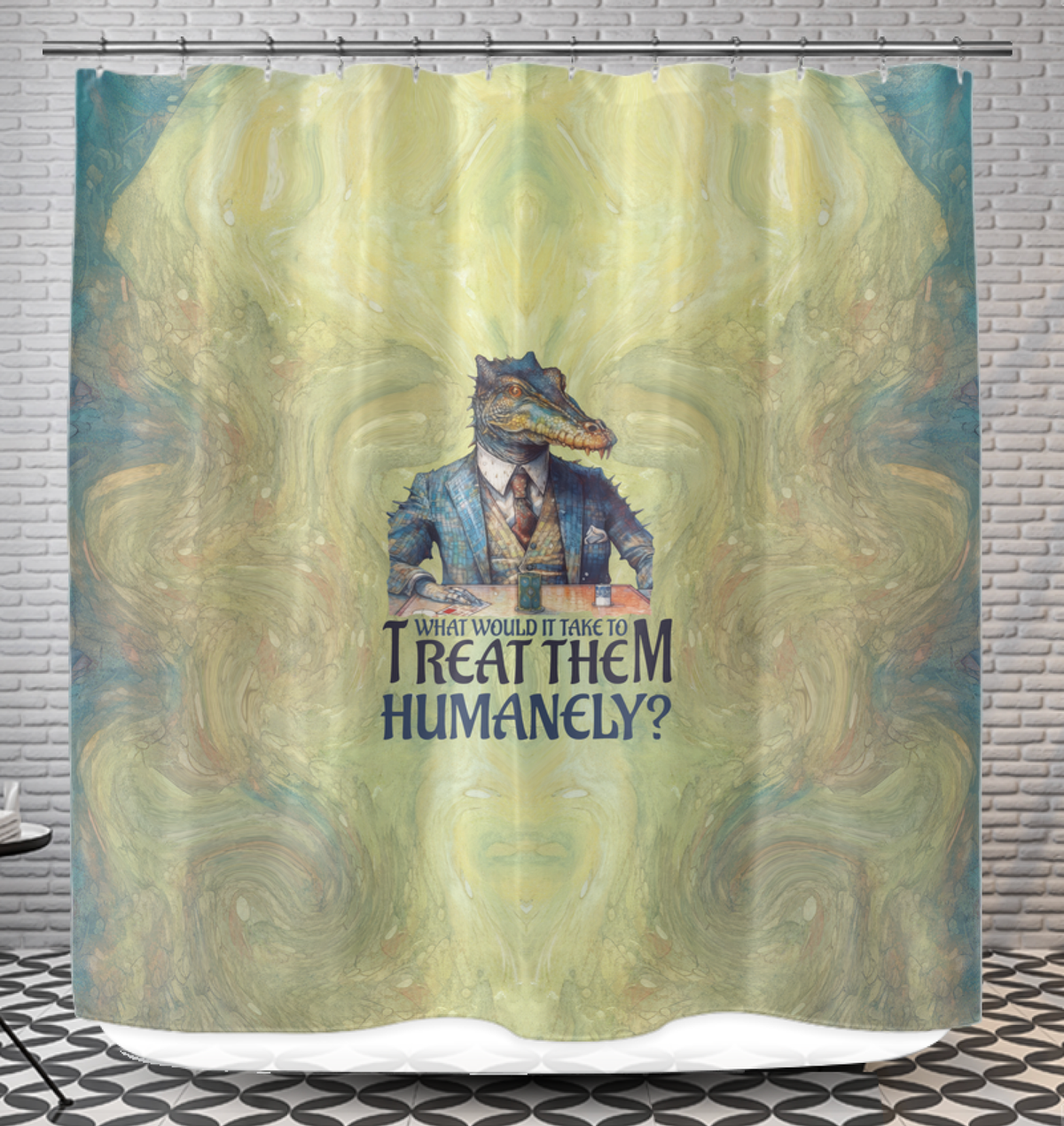 Bathroom Curtain with Jungle Theme.