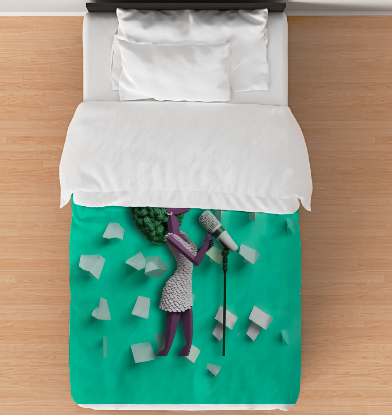 Modern Geometry Paper Kirigami Duvet Cover showcasing intricate design and craftsmanship.