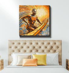 Tranquil beach landscape on Surfing 5 15 Canvas