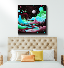 Serene Snowcaps Winter Landscape Canvas