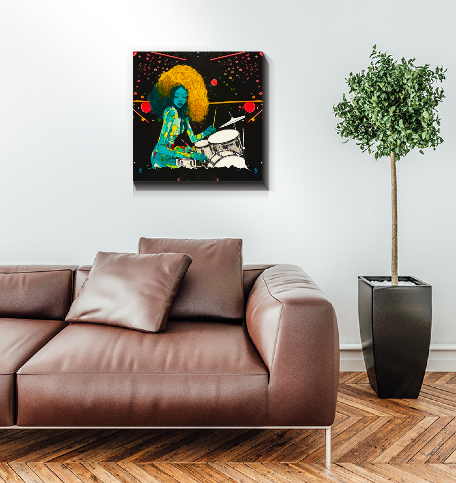 Artistic Melodic Symphony canvas for music lovers' decor.