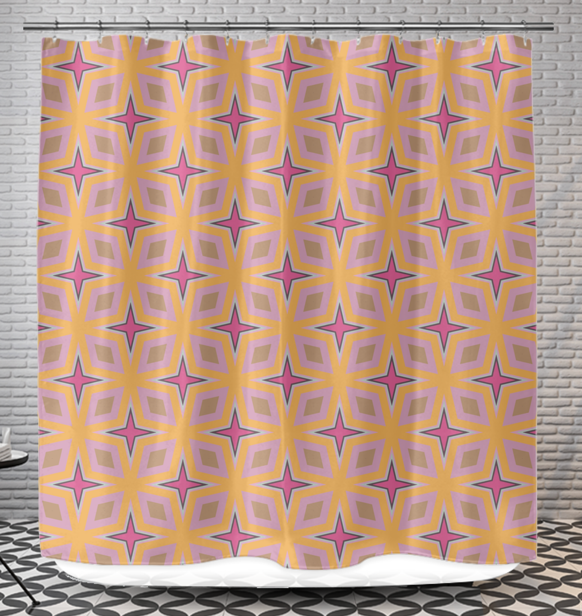 Modern Chevron pattern on a stylish shower curtain