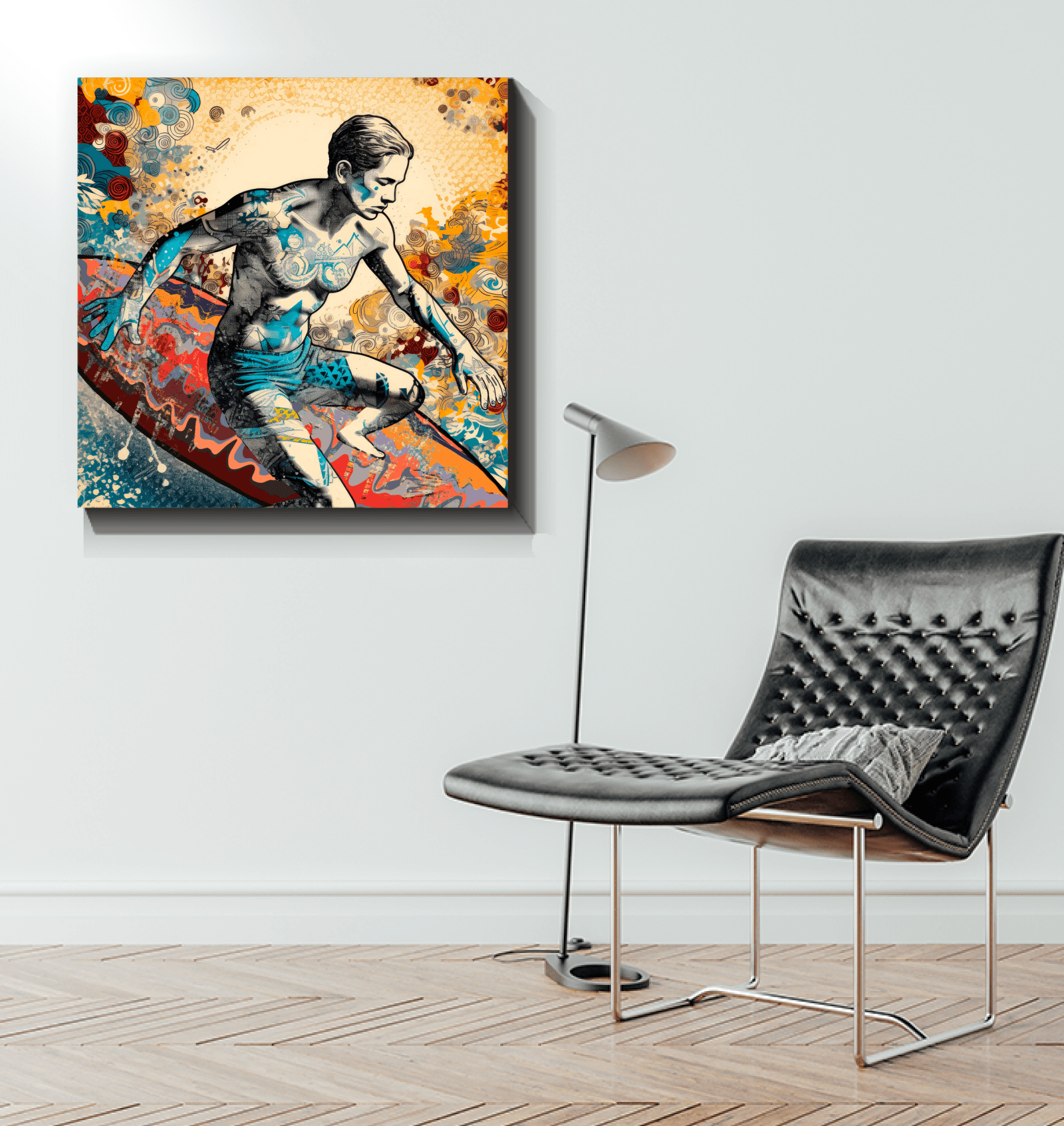 Surfing Elements Canvas Art - Beyond T-shirts