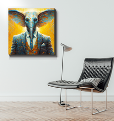 Elephant's Serene Oasis Wrapped Canvas