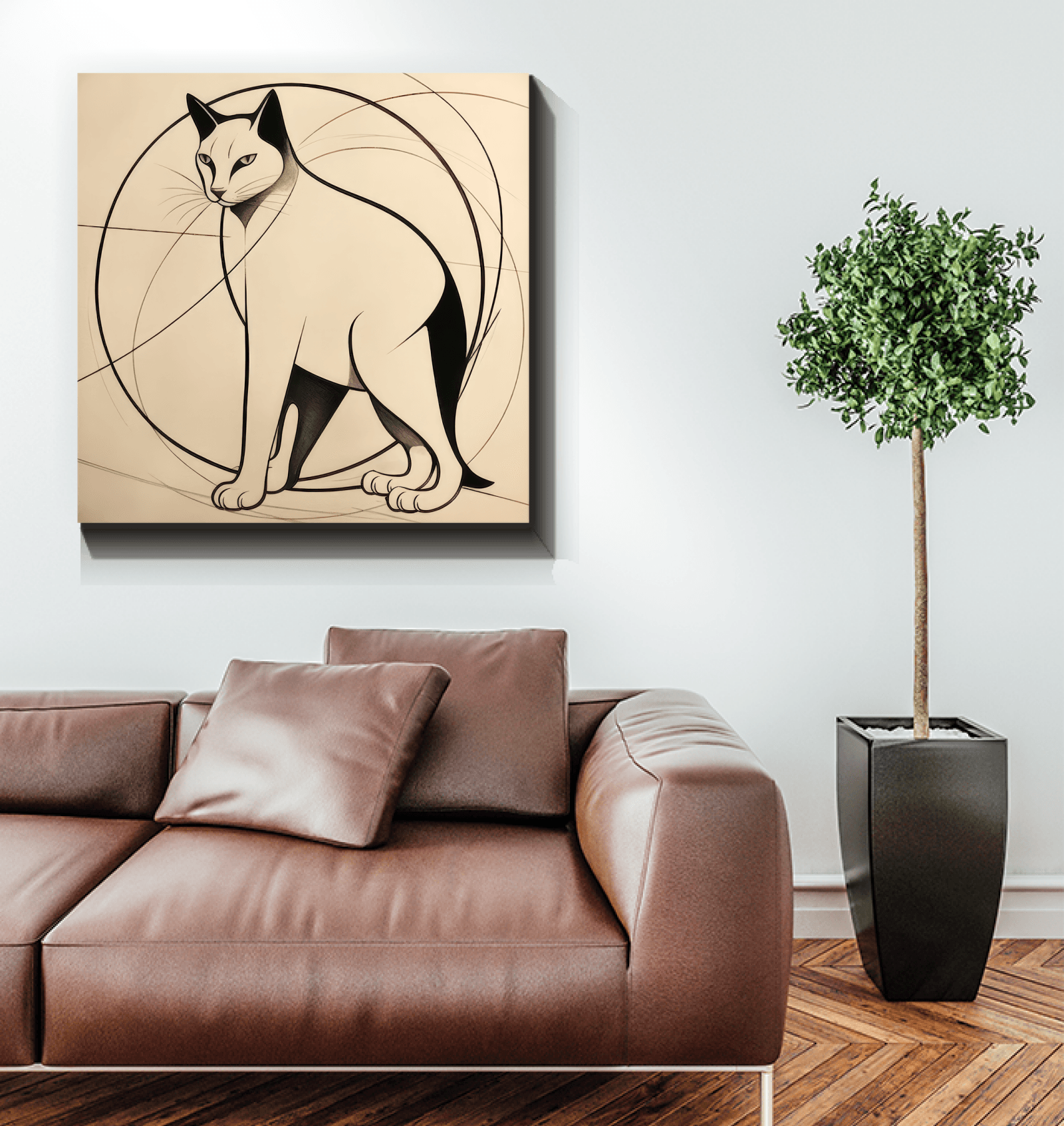 Majestic Feline Silhouette Canvas - Beyond T-shirts